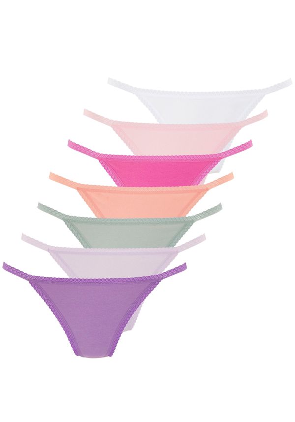 VIVANCE VIVANCE Tanga gaćice  ljubičasta / pastelno narančasta / roza / pastelno roza / bijela