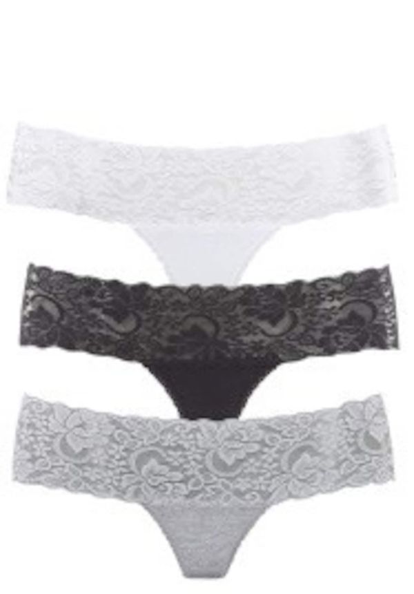VIVANCE VIVANCE Tanga gaćice  siva / crna / bijela