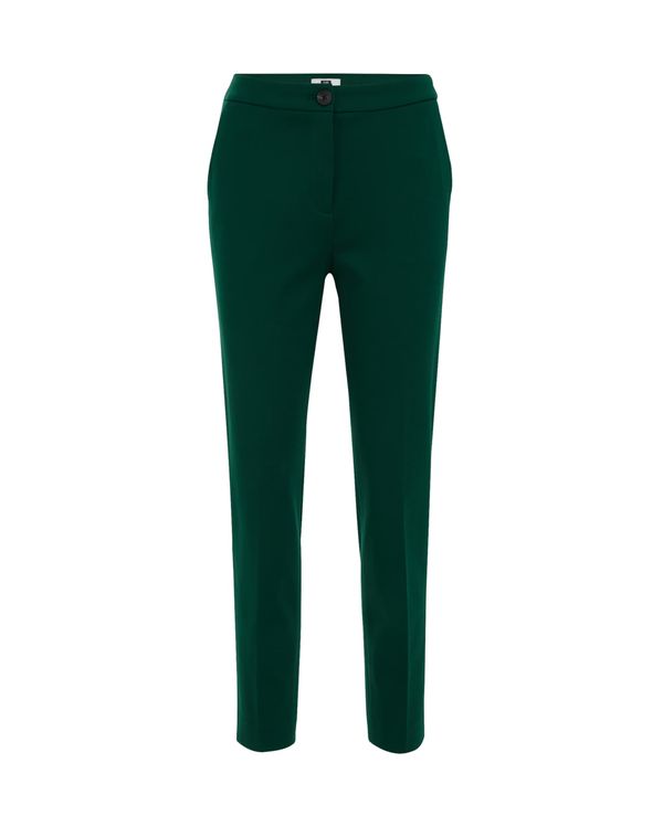 WE Fashion WE Fashion Hlače na crtu  zelena