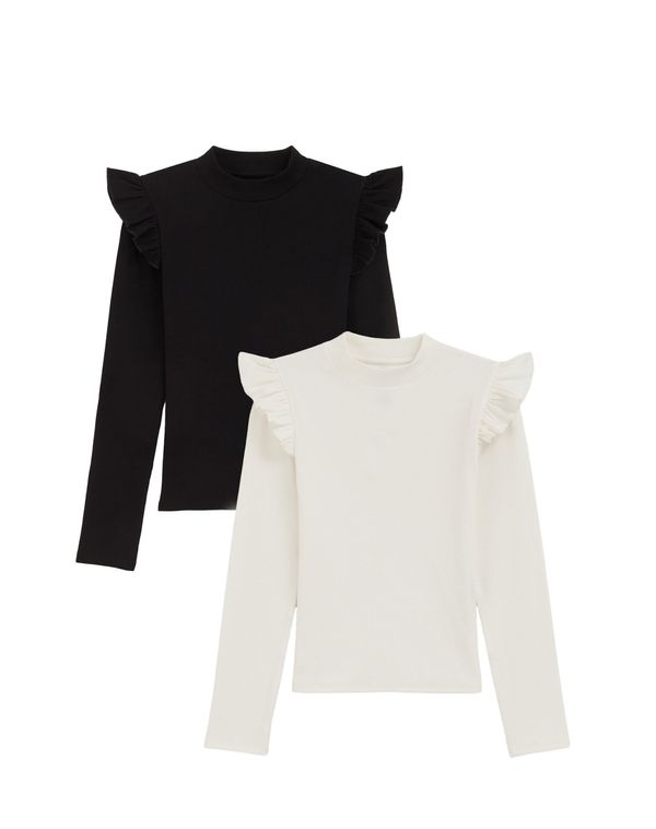 WE Fashion WE Fashion Majica  crna / bijela