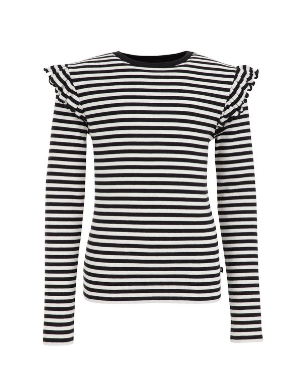 WE Fashion WE Fashion Majica  crna / bijela