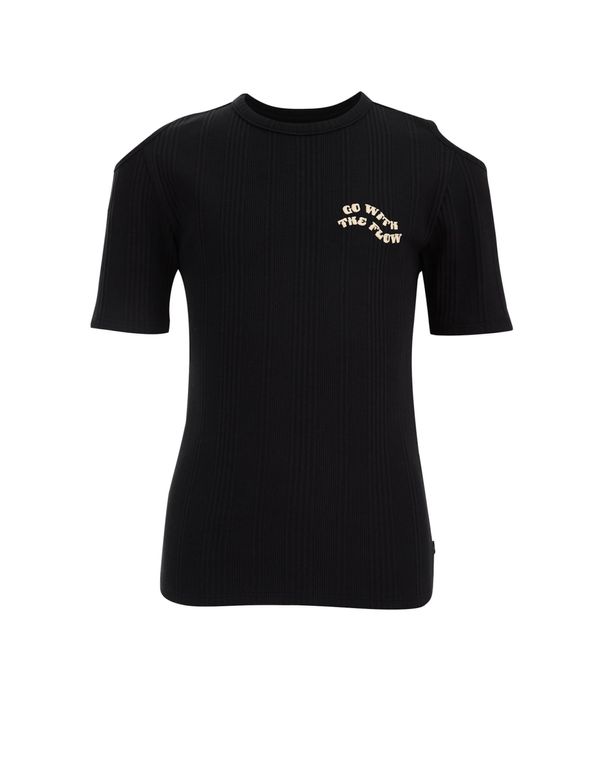 WE Fashion WE Fashion Majica  crna / bijela