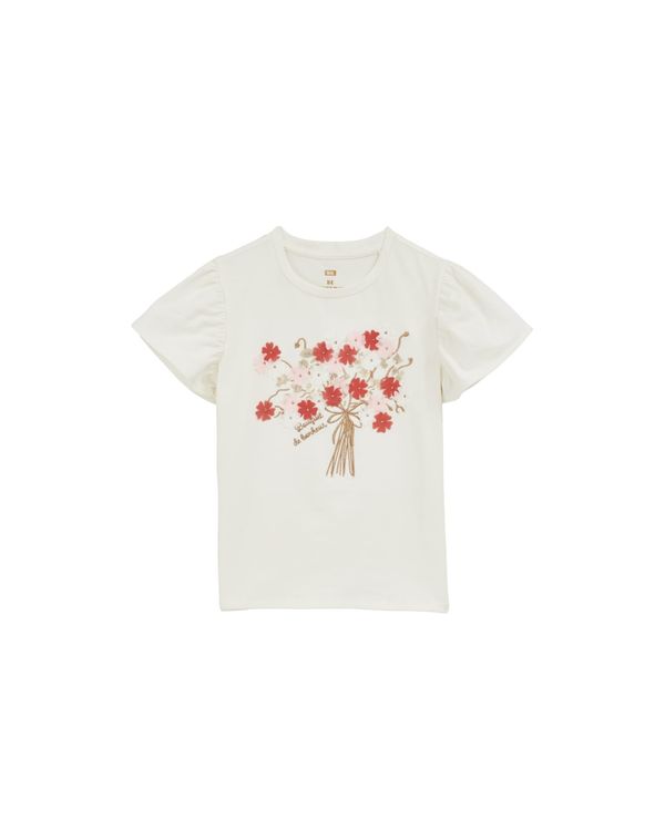 WE Fashion WE Fashion Majica  tamno bež / rosé / crvena / bijela