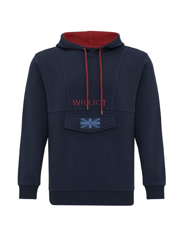 Williot Williot Sweater majica 'HENRY'  plava / mornarsko plava / karmin crvena