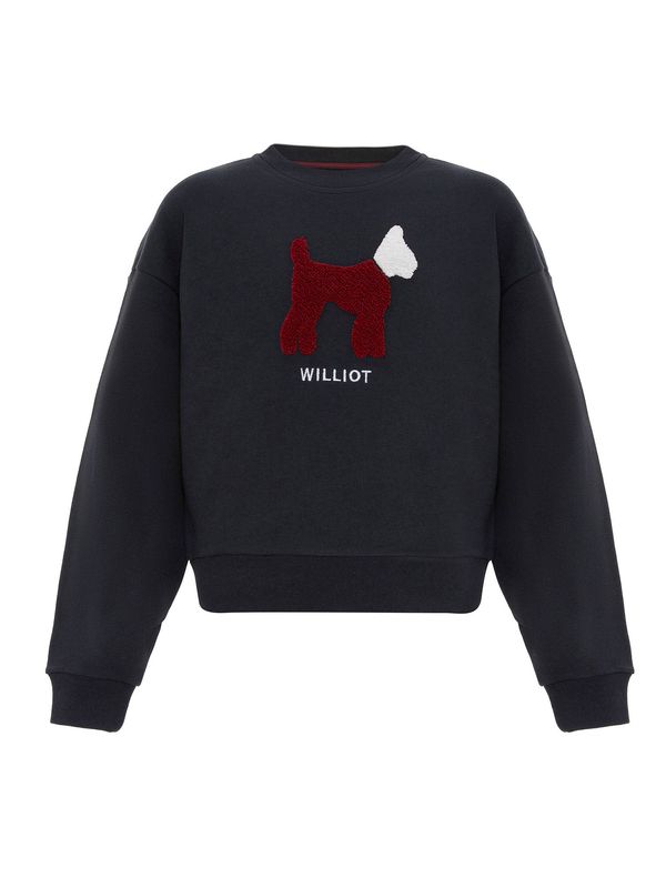 Williot Williot Sweater majica  mornarsko plava / burgund / bijela