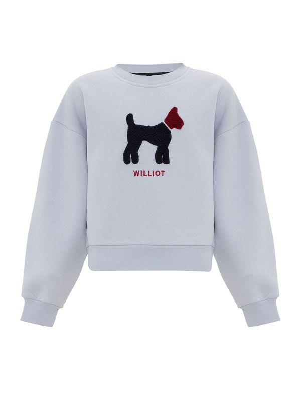 Williot Williot Sweater majica  svijetloplava / burgund / crna