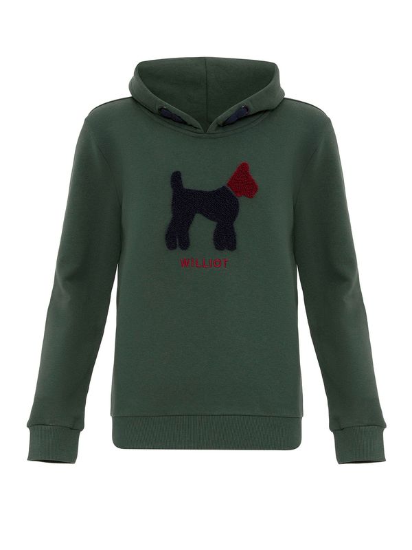 Williot Williot Sweater majica  tamno zelena / tamno crvena / crna