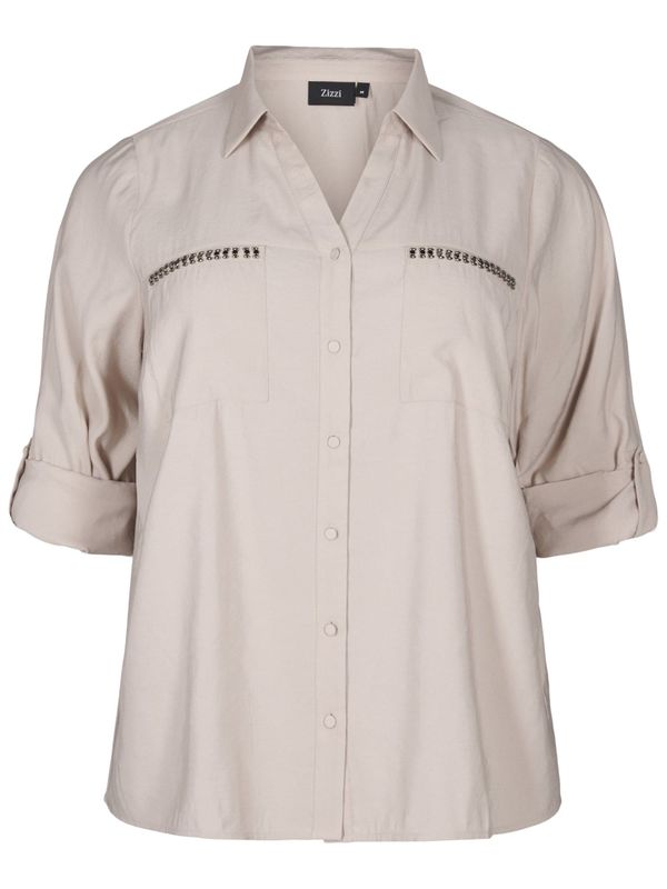 Zizzi Zizzi Bluza 'Esascha'  taupe siva