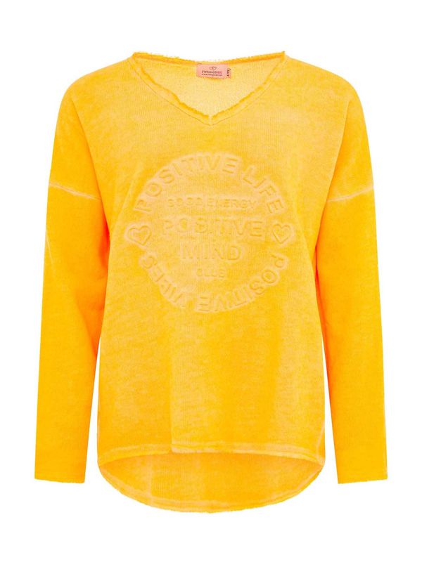 Zwillingsherz Zwillingsherz Sweater majica 'Positive Mind'  svijetlonarančasta