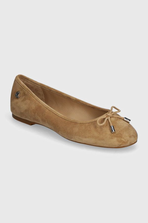 Lauren Ralph Lauren Balerinke od brušene kože Lauren Ralph Lauren Jayna boja: bež, 802943066001