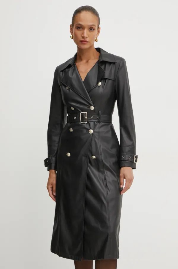Marciano Guess Baloner Marciano Guess CAMILLE za žene, boja: crna, za prijelazno razdoblje, kopčanje u dva reda, 5RGL05 7114A