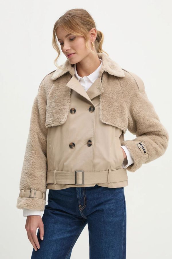 Pepe Jeans Baloner Pepe Jeans FIONA za žene, boja: bež, za prijelazno razdoblje, oversize, PL402500