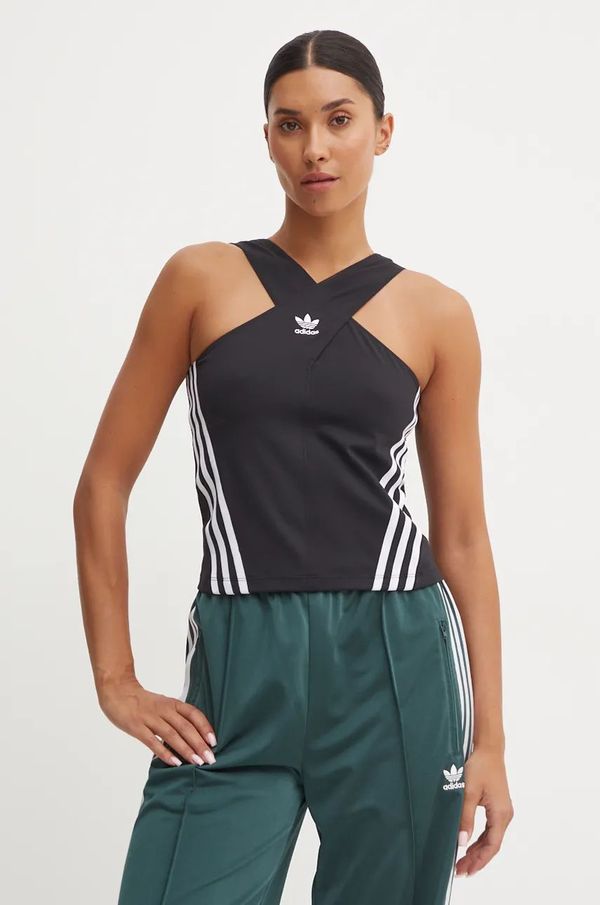 adidas Originals Bluza adidas Originals Tank za žene, boja: crna, s uzorkom, JM9258