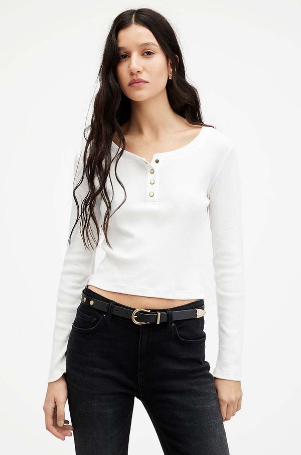 AllSaints Bluza AllSaints BENNY LS TEE za žene, boja: bijela, bez uzorka, WM540Z