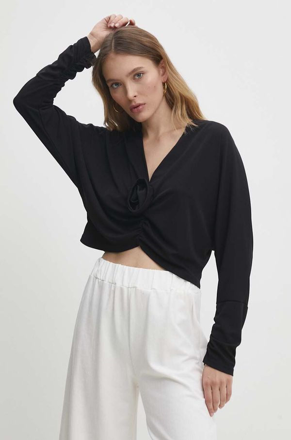 Answear Lab Bluza Answear Lab za žene, boja: crna, bez uzorka