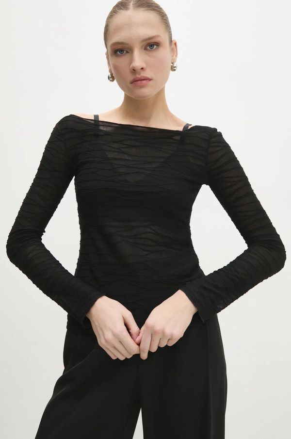 Answear Lab Bluza Answear Lab za žene, boja: crna, bez uzorka