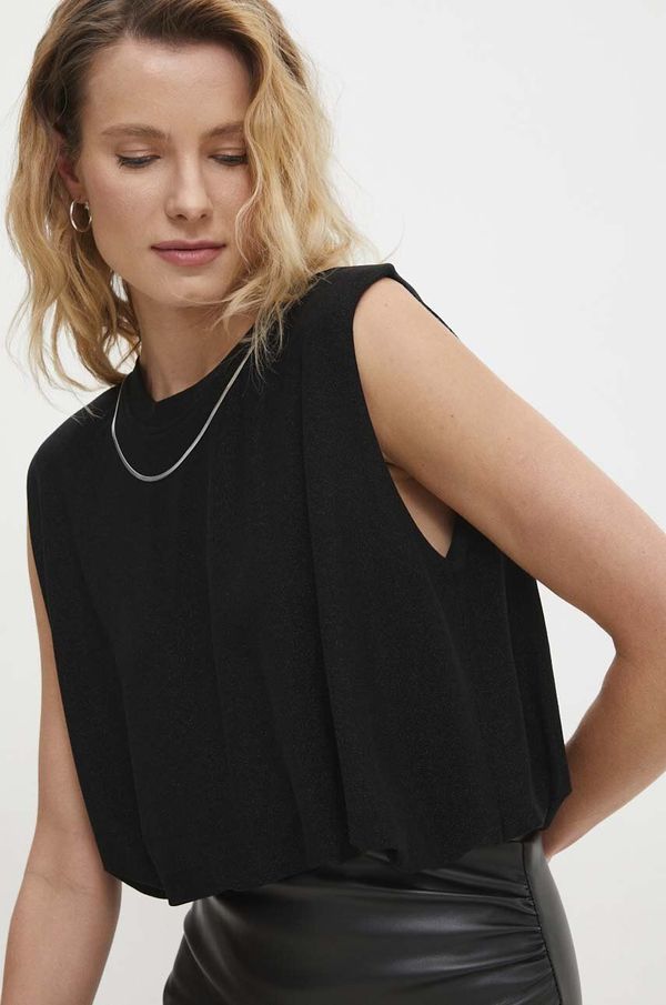Answear Lab Bluza Answear Lab za žene, boja: crna, s aplikacijom