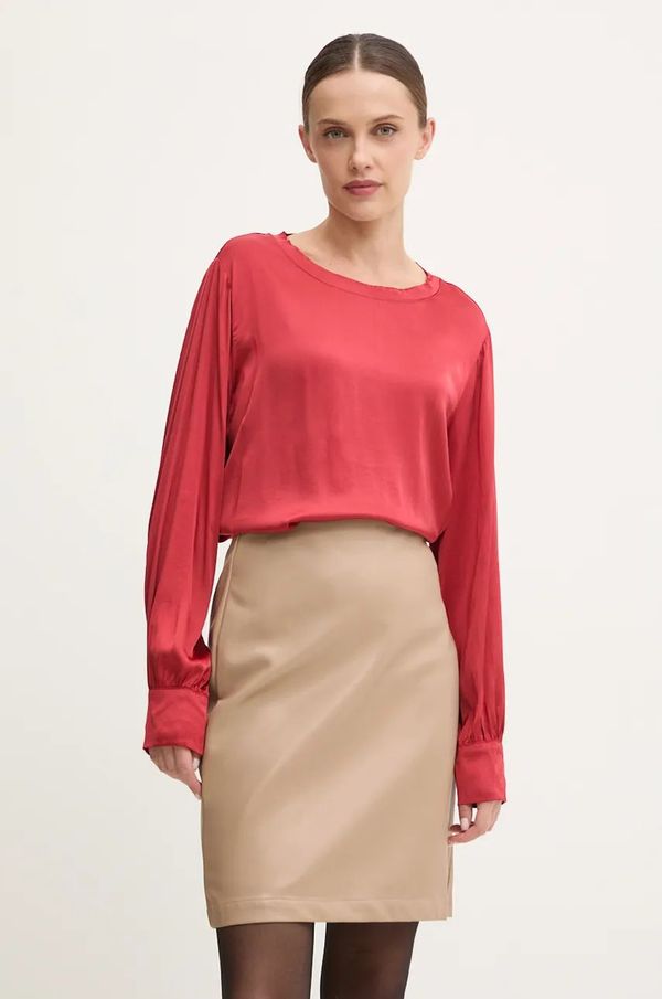 Answear Lab Bluza Answear Lab za žene, boja: crvena, bez uzorka