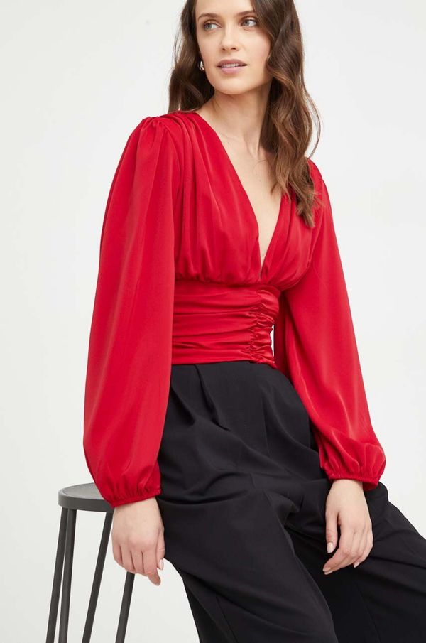 Answear Lab Bluza Answear Lab za žene, boja: crvena, bez uzorka