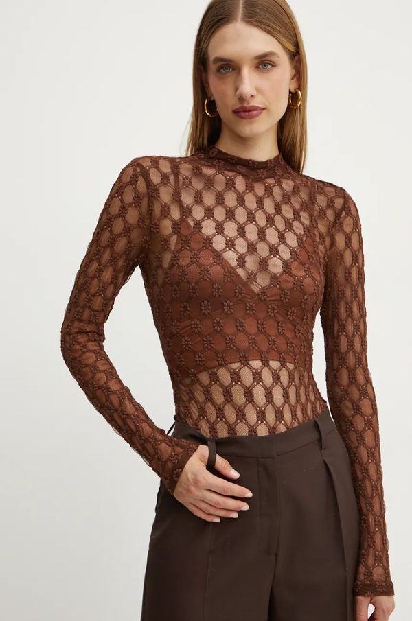 Bardot Bluza Bardot ADONI za žene, boja: smeđa, s uzorkom, 59473TB