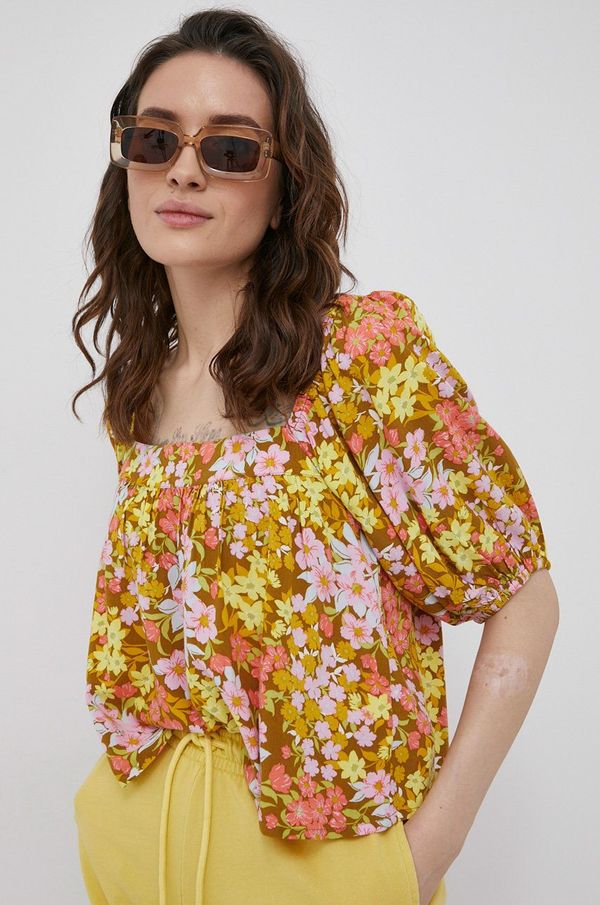Billabong Bluza Billabong za žene, boja: žuta, cvjetasti uzorak