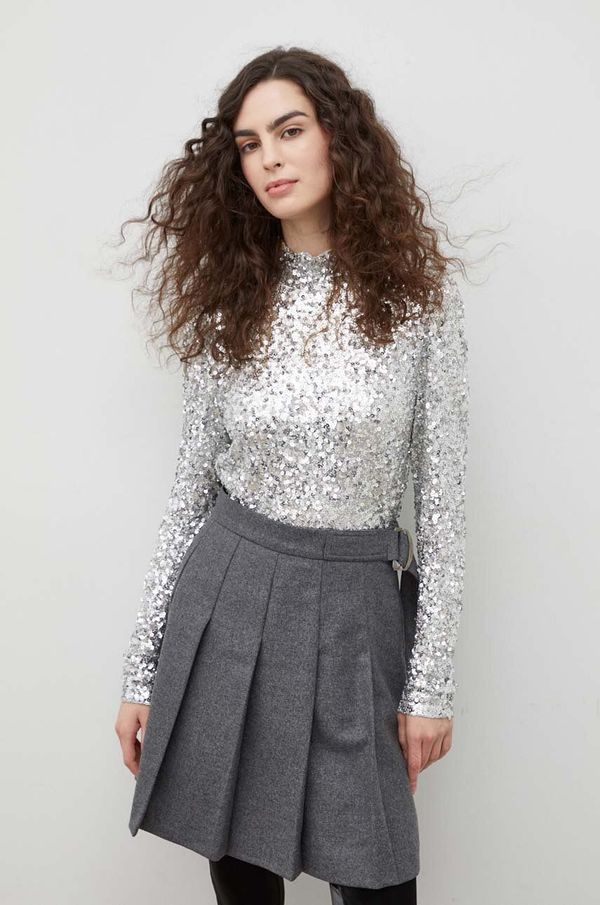 Bruuns Bazaar Bluza Bruuns Bazaar za žene, boja: srebrna, bez uzorka