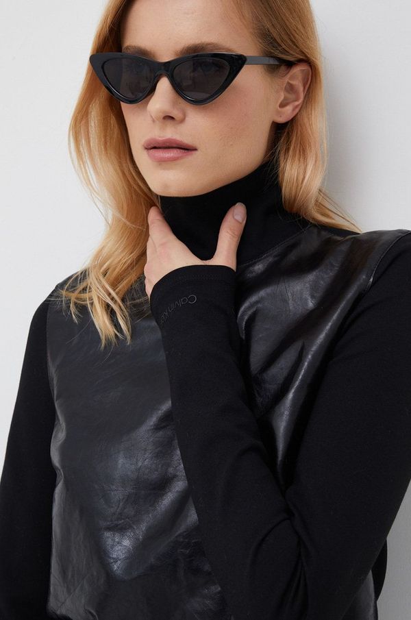 Calvin Klein Bluza Calvin Klein za žene, boja: crna, glatka