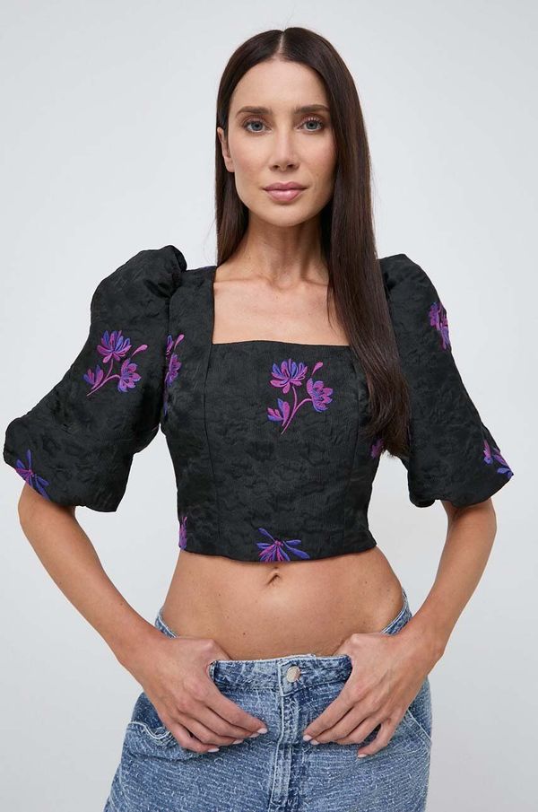 Custommade Bluza Custommade za žene, boja: crna, s uzorkom