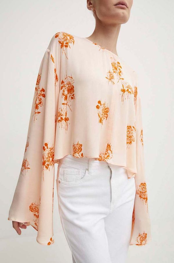 Day Birger et Mikkelsen Bluza Day Birger et Mikkelsen Becky - Falling Flowers za žene, boja: narančasta, s uzorkom, DAY65243204