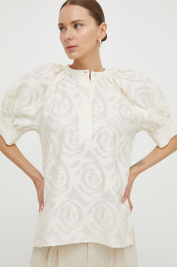 Day Birger et Mikkelsen Bluza Day Birger et Mikkelsen za žene, boja: bež, s uzorkom