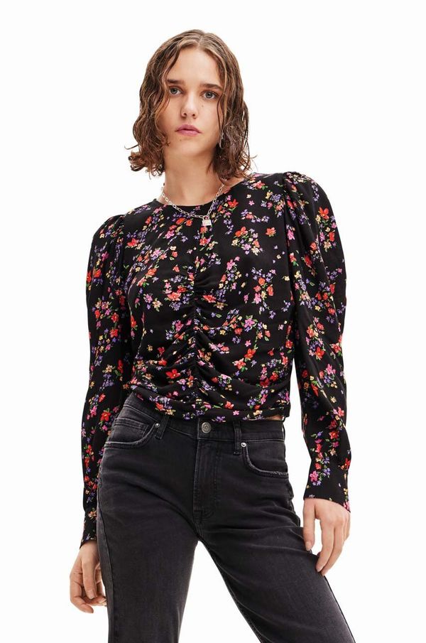 Desigual Bluza Desigual za žene, boja: crna, s uzorkom