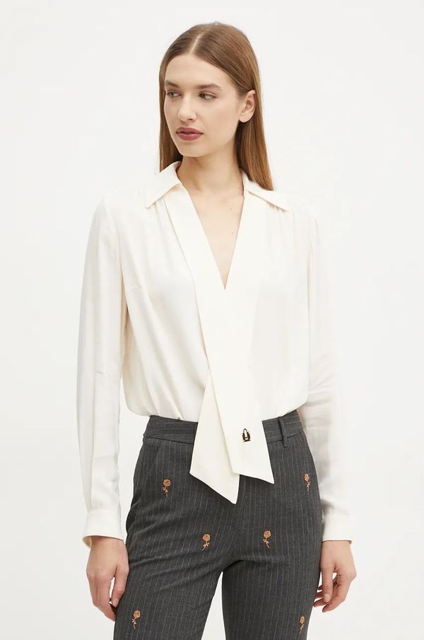 Elisabetta Franchi Bluza Elisabetta Franchi za žene, boja: bež, bez uzorka, CA02341E2 NORBLIN