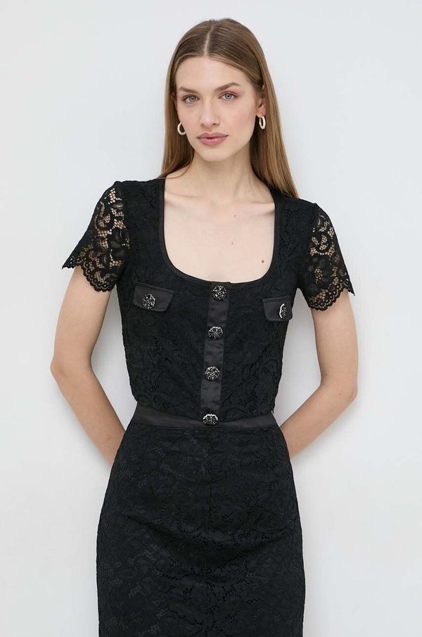 Guess Bluza Guess za žene, boja: crna, s aplikacijom