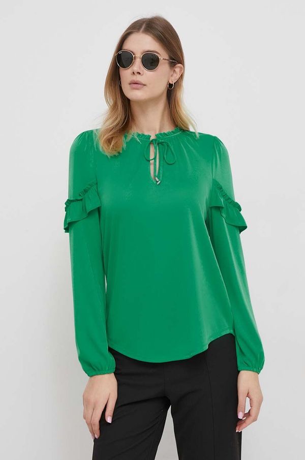 Lauren Ralph Lauren Bluza Lauren Ralph Lauren za žene, boja: zelena, bez uzorka