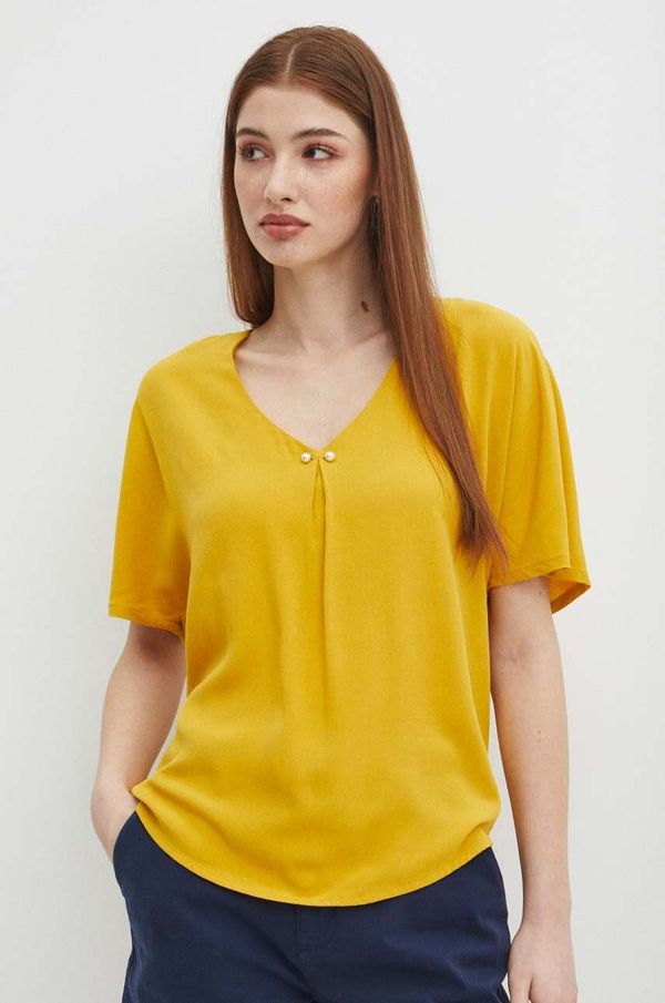 Medicine Bluza Medicine za žene, boja: žuta, bez uzorka