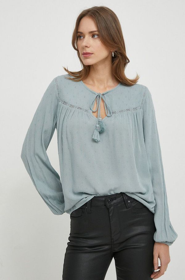 Pepe Jeans Bluza Pepe Jeans ALANIS za žene, boja: tirkizna, bez uzorka, PL304717