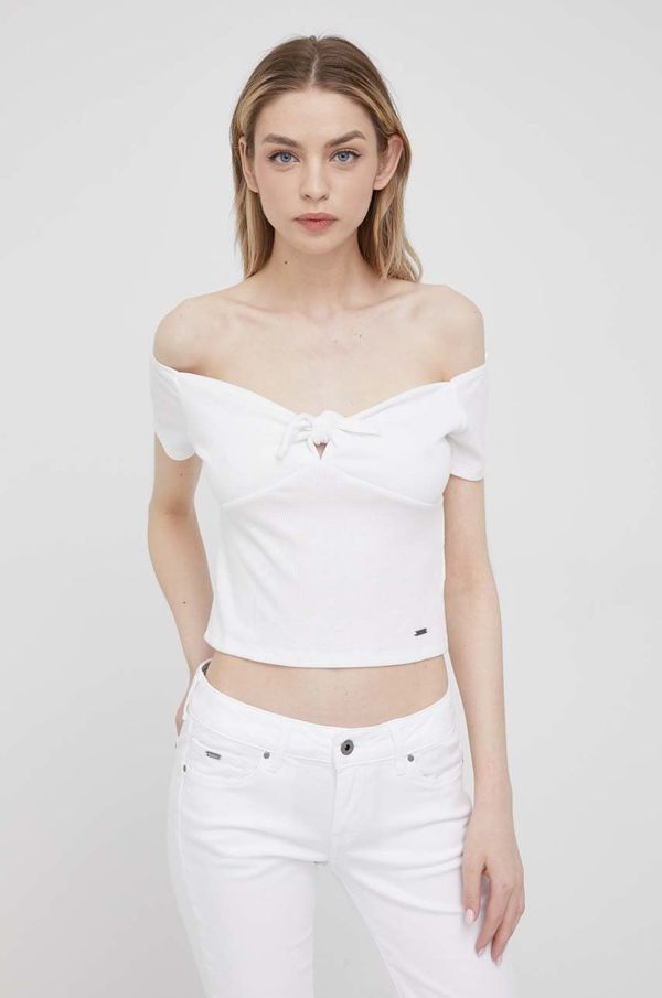 Pepe Jeans Bluza Pepe Jeans Beth za žene, boja: bijela, glatka