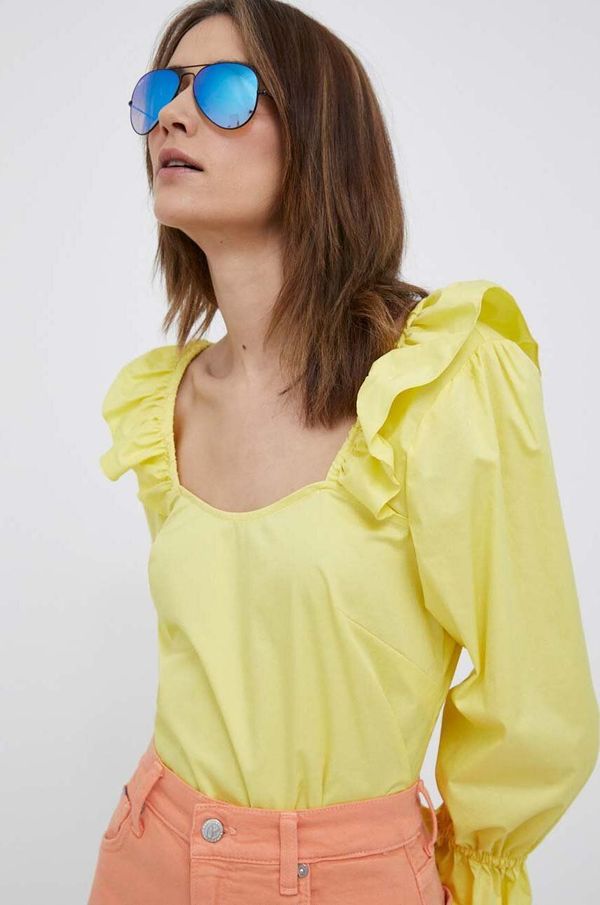 PS Paul Smith Bluza PS Paul Smith za žene, boja: žuta, glatka