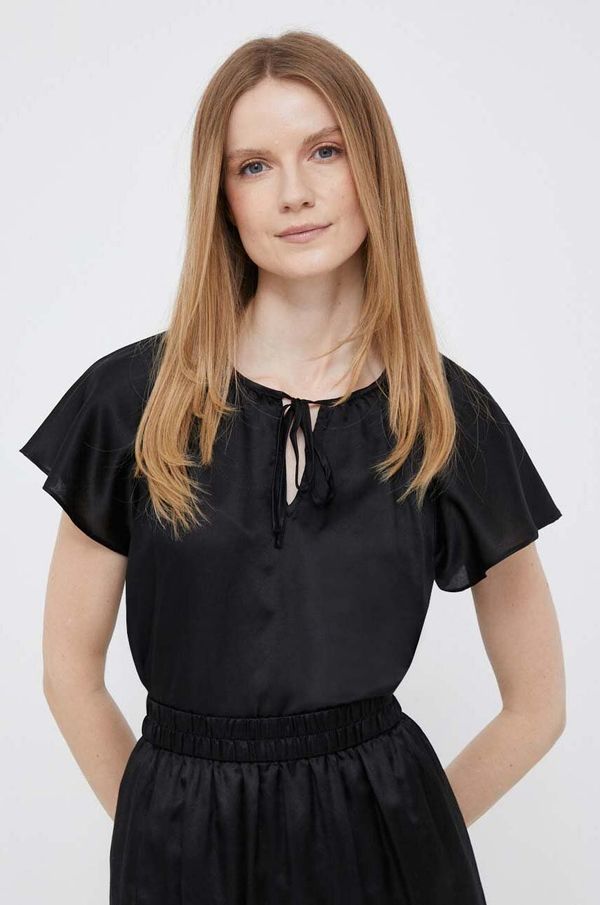 DKNY Bluza s dodatkom svile Dkny boja: crna, glatka