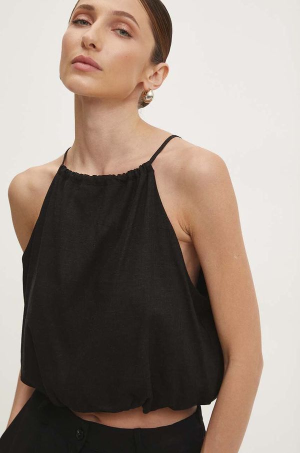 Answear Lab Bluza s lanom Answear Lab boja: crna, bez uzorka