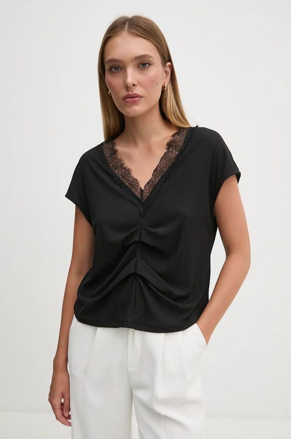 Sisley Bluza Sisley za žene, boja: crna, bez uzorka, 3XZUL400S