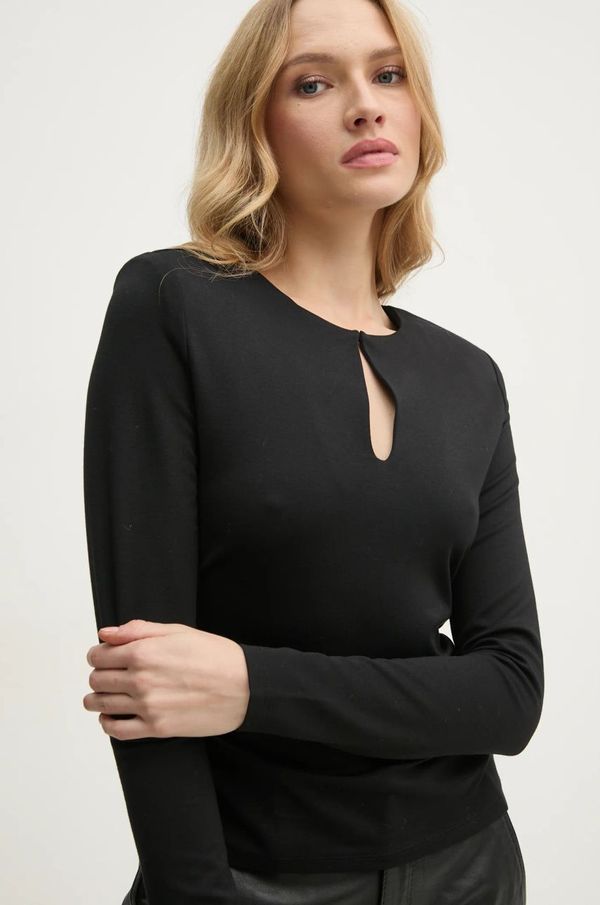 Sisley Bluza Sisley za žene, boja: crna, bez uzorka, 5Y0XLQ080