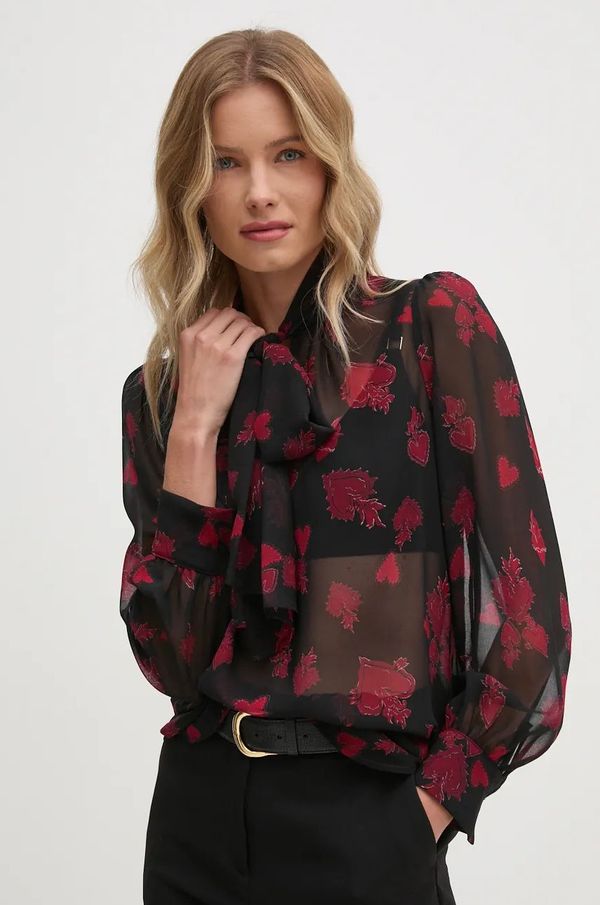 Sisley Bluza Sisley za žene, boja: crna, s uzorkom, 52UMLQ088