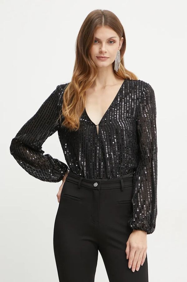 Bardot Bodi Bardot SEQUIN za žene, boja: crna, s aplikacijom, 58945TB3