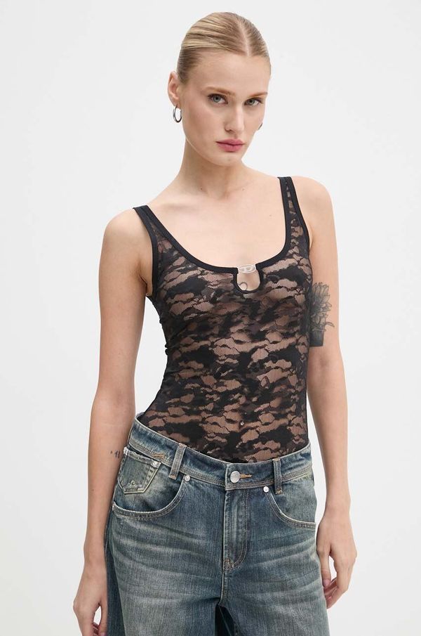 Diesel Bodi Diesel UFBY-D-OVAL-LACE-BODYSUIT za žene, boja: crna, A15370.0DRAK