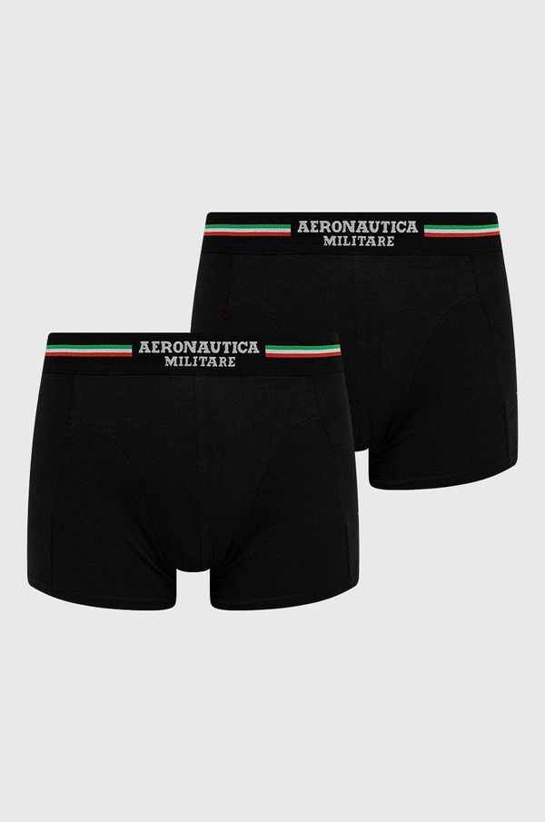 Aeronautica Militare Bokserice Aeronautica Militare (2-pack) za muškarce, boja: crna