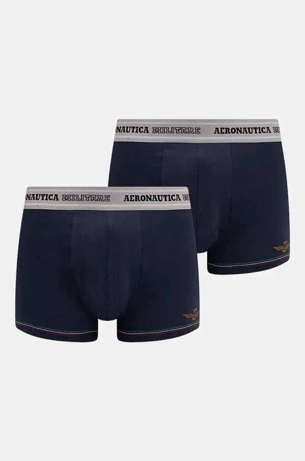 Aeronautica Militare Bokserice Aeronautica Militare 2-pack za muškarce, boja: tamno plava, AM1UBX004