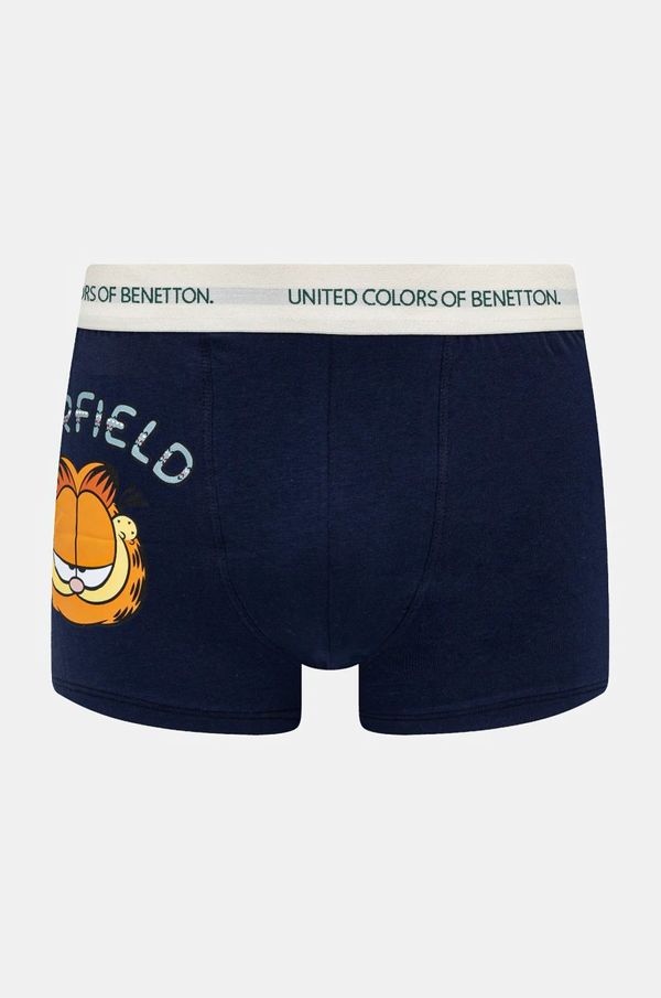 United Colors of Benetton Bokserice United Colors of Benetton x GARFIELD za muškarce, boja: tamno plava, 32IM2X017