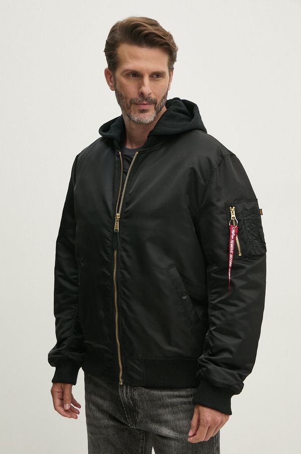 Alpha Industries Bomber jakna Alpha Industries MA-1 ZH Back EMB za muškarce, boja: crna, za zimu, oversize