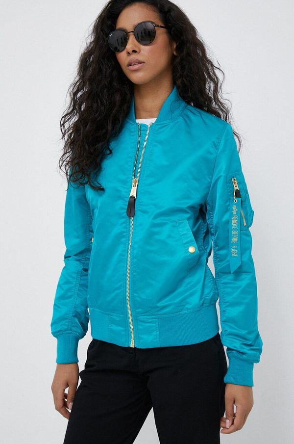 Alpha Industries Bomber jakna Alpha Industries za žene, boja: tirkizna, za prijelazno razdoblje
